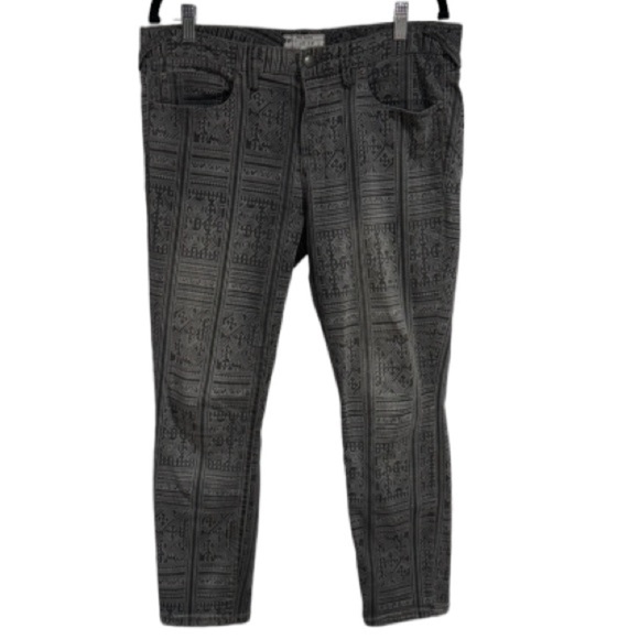 Free‎ People jeans Isla Batik Skinny size 30 gray tribal design - Picture 7 of 7